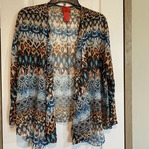 V Cristina Cover Up Top Swim Cover Beach Western Sheer Size L Boho